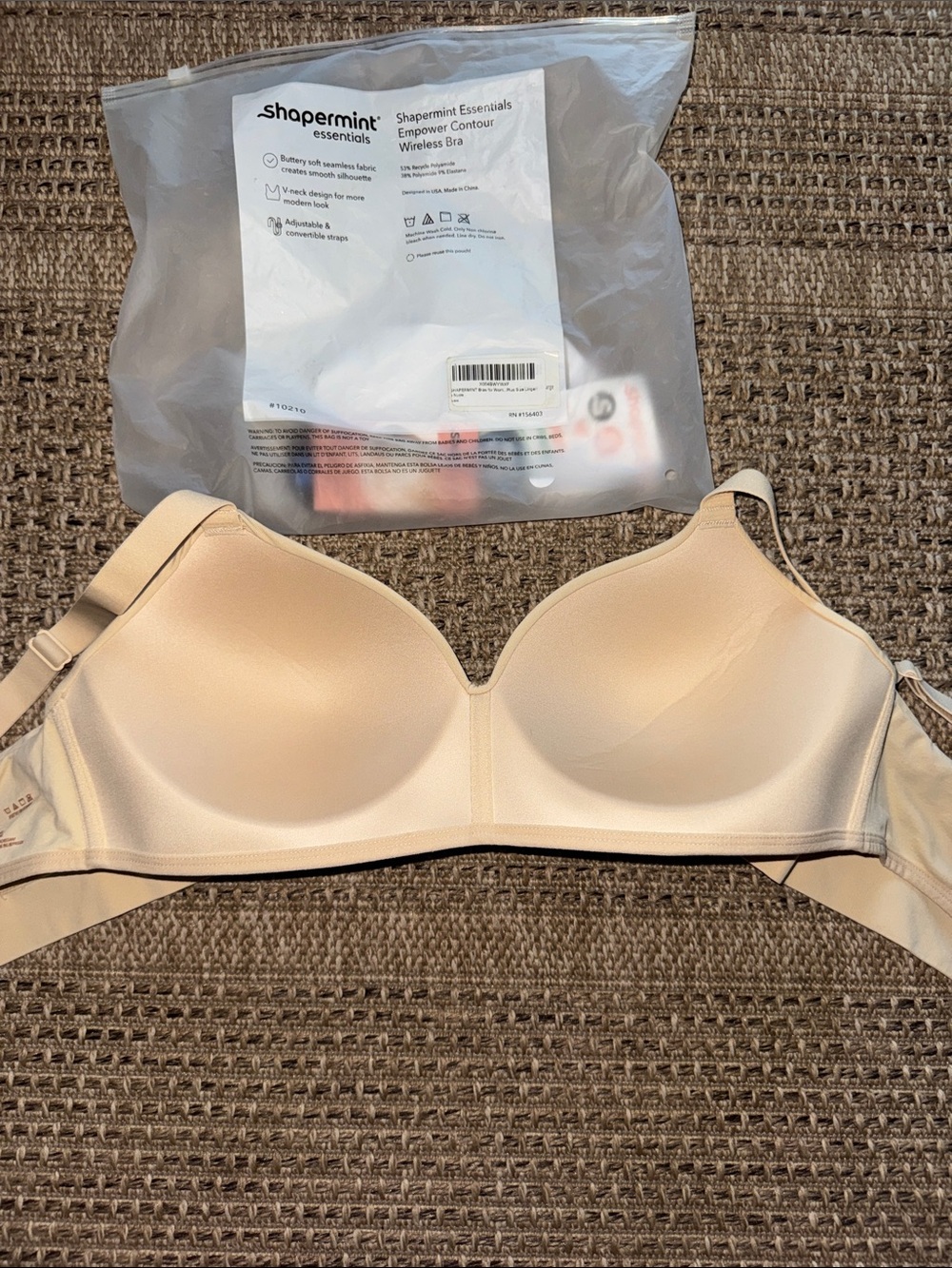 Shapermint Essentials Seamless Wireless Empower Contour Bra - Beige - Picture 3 of 5